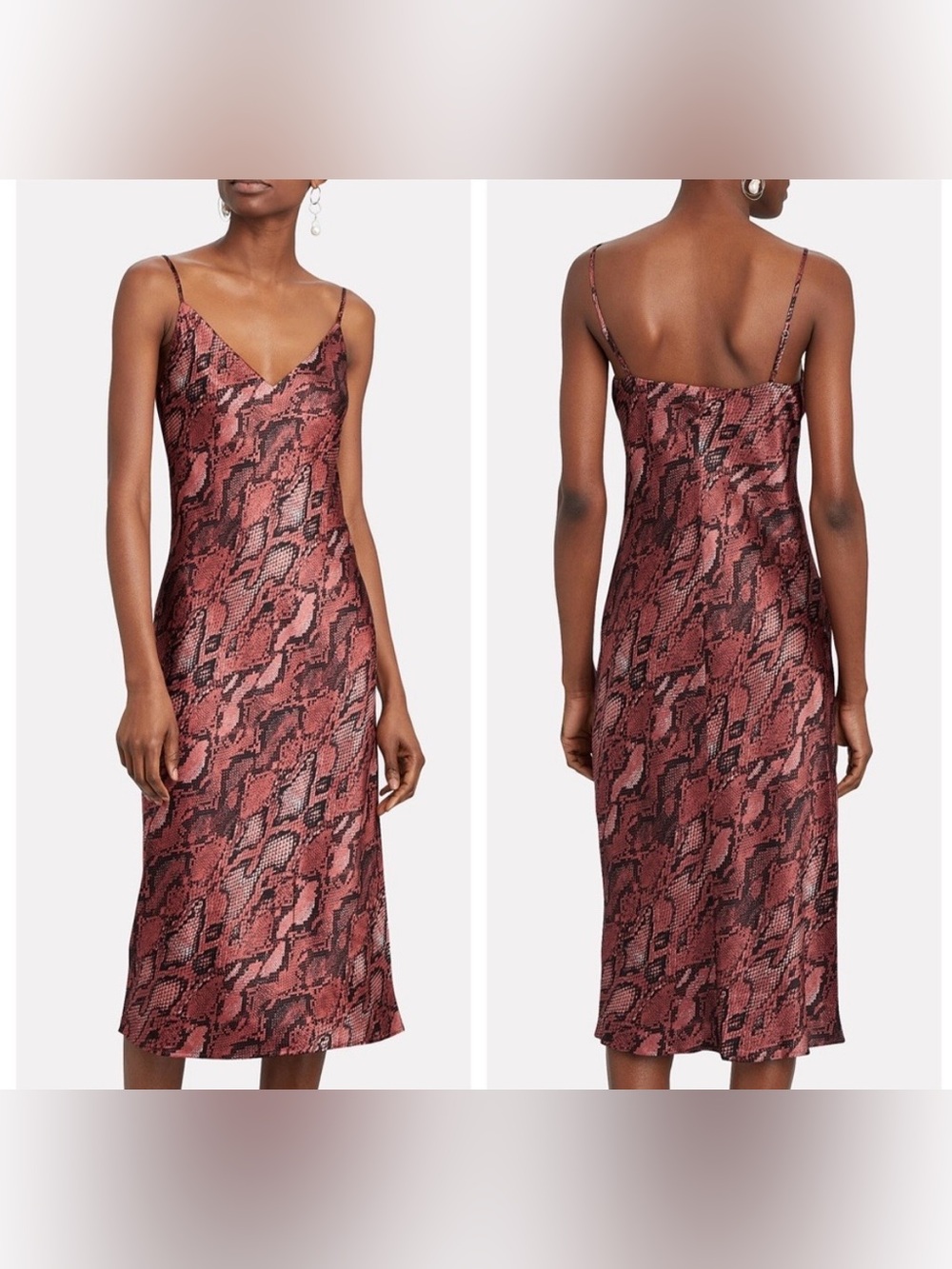 NWT L’AGENCE Jodie Silk Charmeuse Slip Dress Garnet Black Aurora XS
